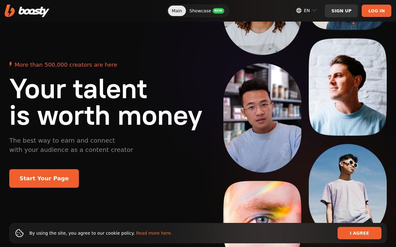 Скриншот интерфейса Boosty.to