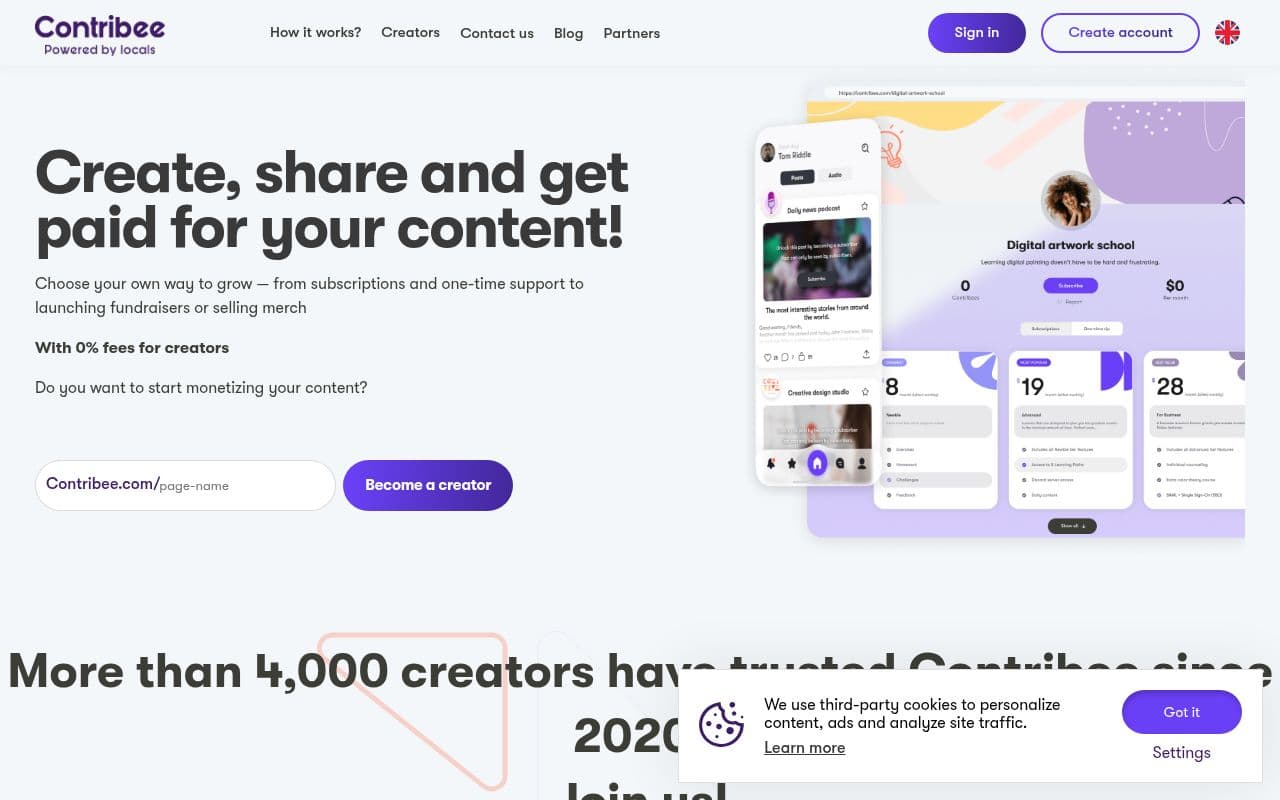 Скриншот интерфейса Contribee