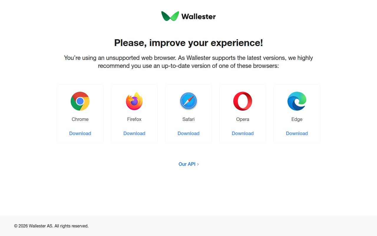 Скриншот интерфейса Wallester Business