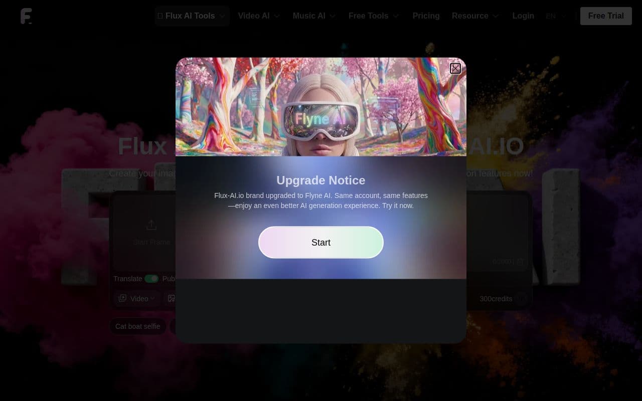 Скриншот интерфейса Flux AI